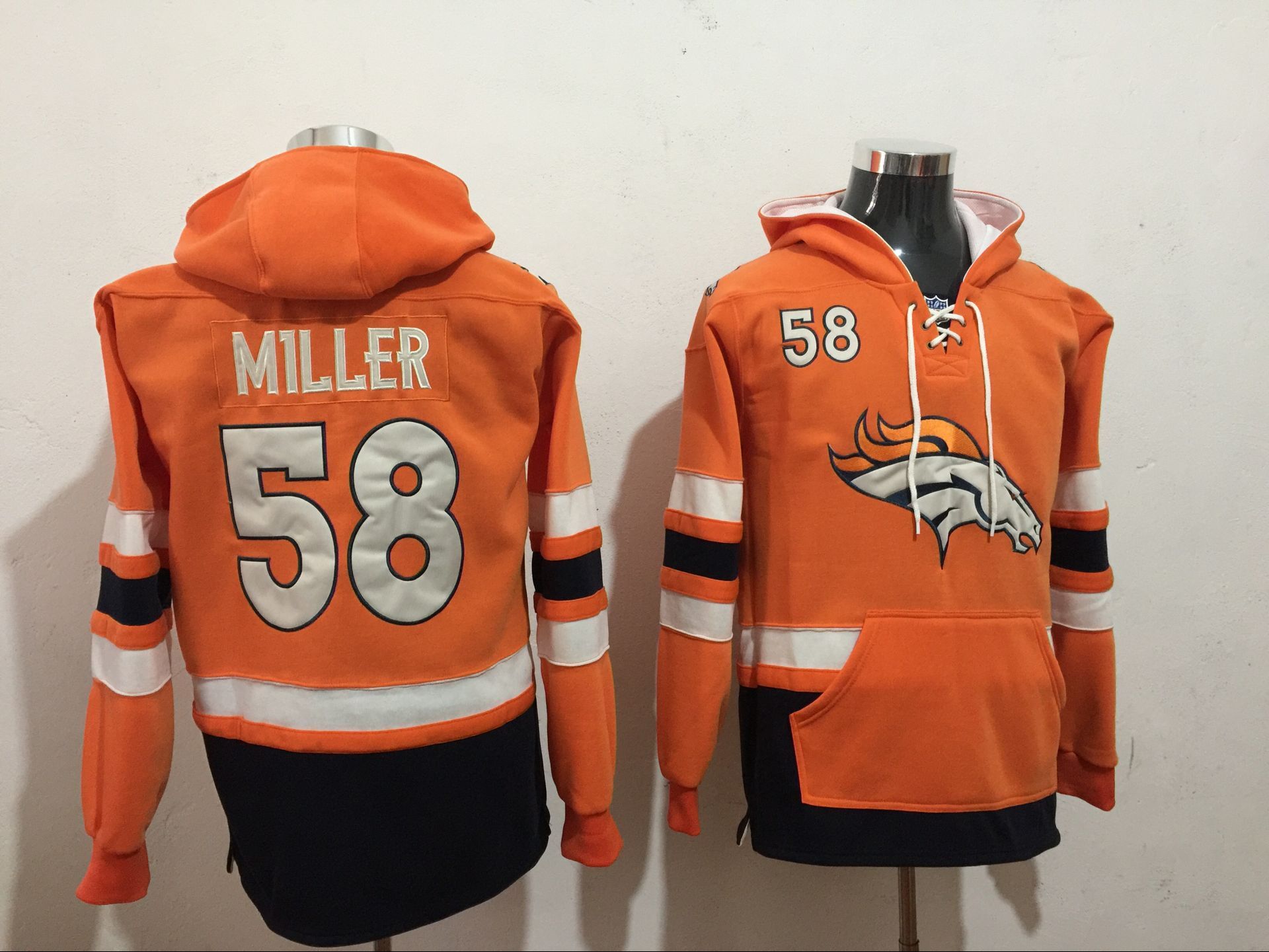 Men NFL Nike Denver Broncos 58 Miller orange Sweatshirts